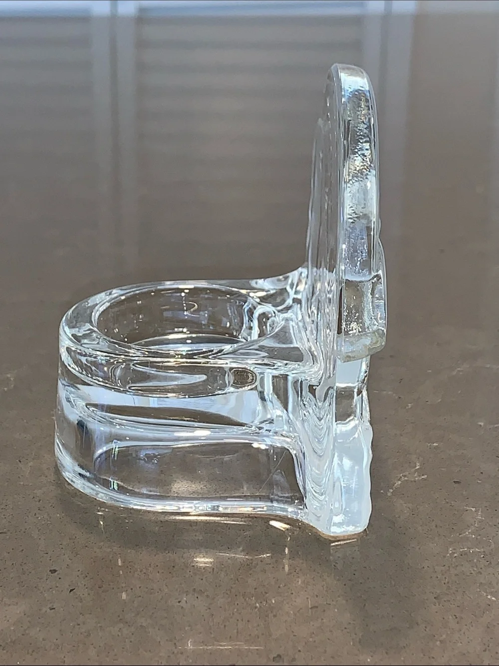 Vtg PartyLite Seagull and Sailboat Frosted/Clear Glass Tealight Candle Holder